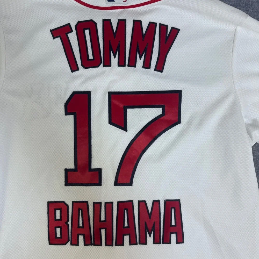 Majestic Boston Red Sox Tommy Bahama 17 Cool Base Baseball Jersey White Mens L